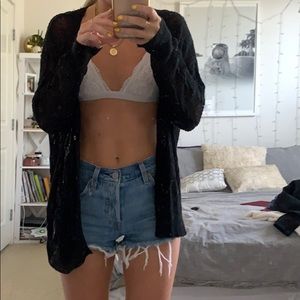 Urban Outfitters black crocheted cardigan